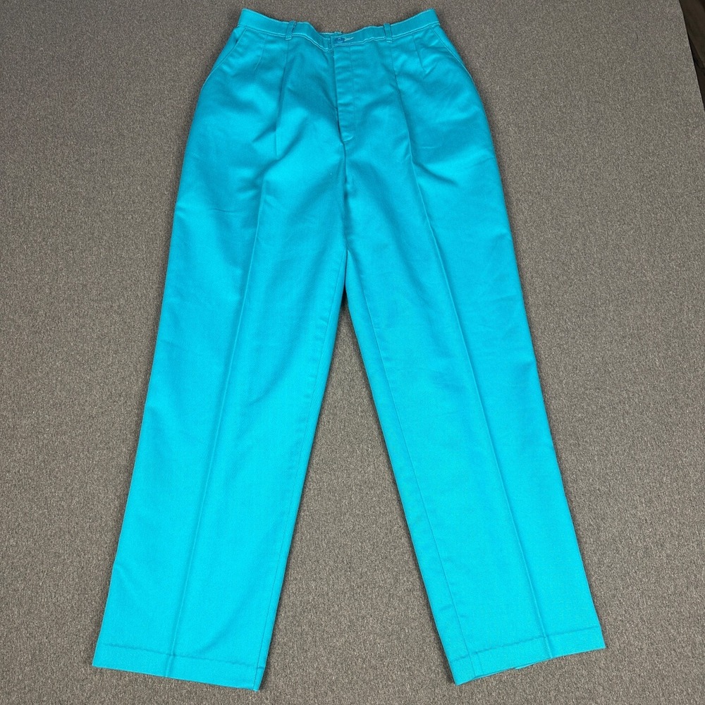 Vintage Levi's Bend Over Sport Womens Sz 12 Teal Pleated High Waist Pants USA